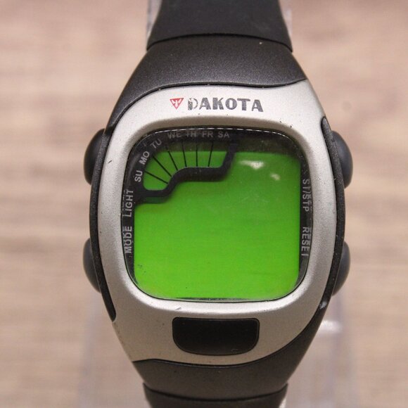 Vintage DAKOTA Digital Watch Unisex Black Tone Stainless Steel Sports 90s - Picture 3 of 8